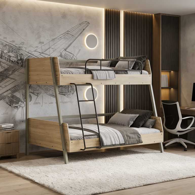 Кровать двухъярусная лофт Аврора 120x90 Сэнди