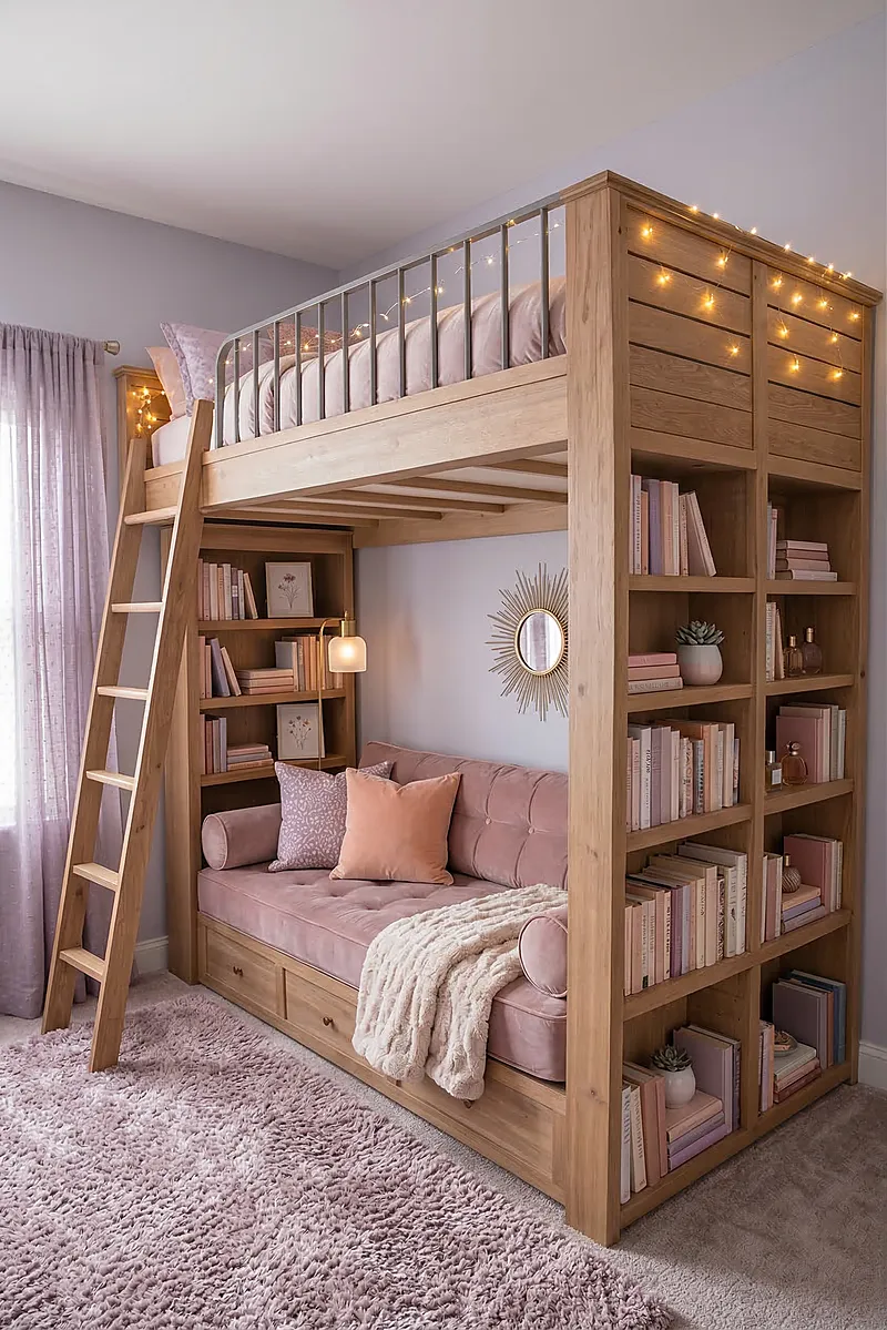 Кровать-чердак Горизонт — Girls