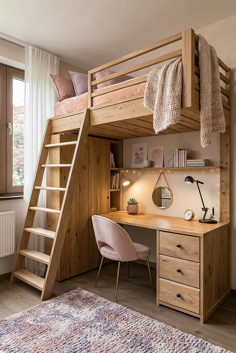 Кровать-чердак Скайлайн — Girls