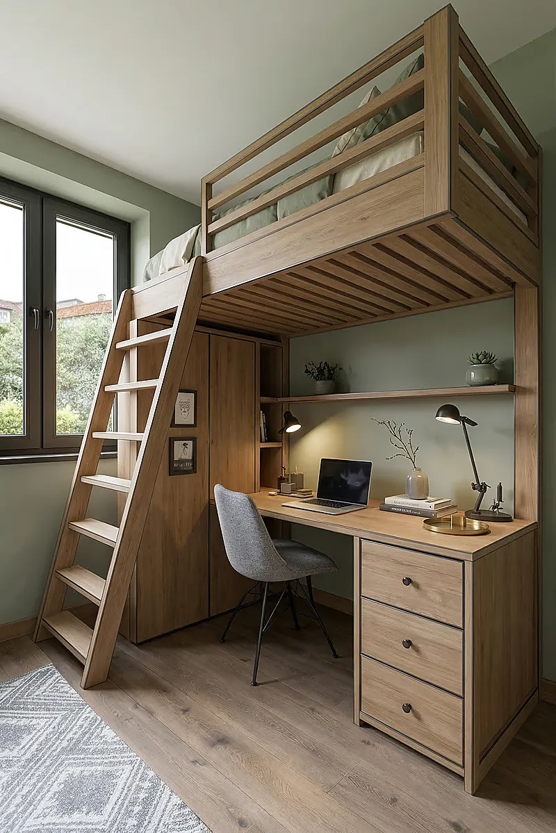 Кровать-чердак Скайлайн — Eco Sage