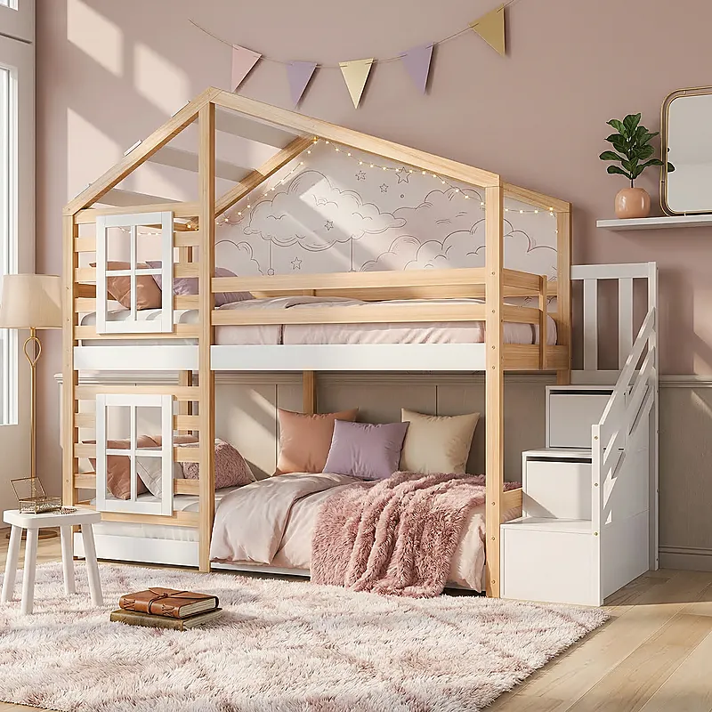 Кровать-чердак Богатырь — Girls