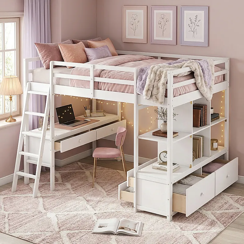 Кровать-чердак Бастион — Girls