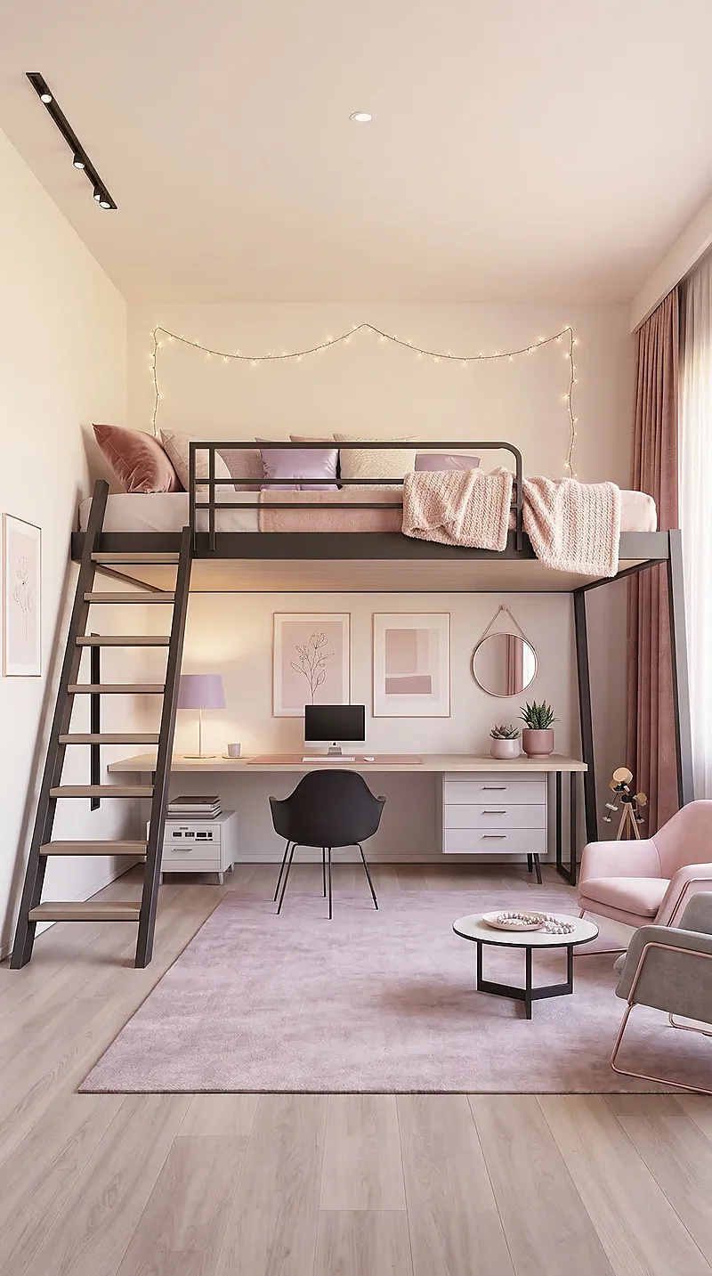 Кровать-чердак Домна — Girls