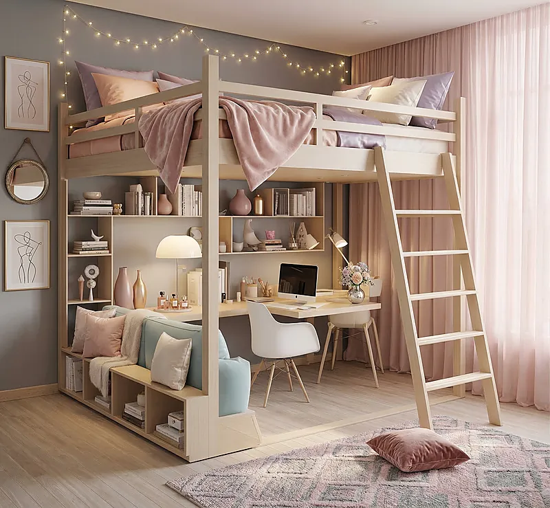 Кровать-чердак Оплот — Girls