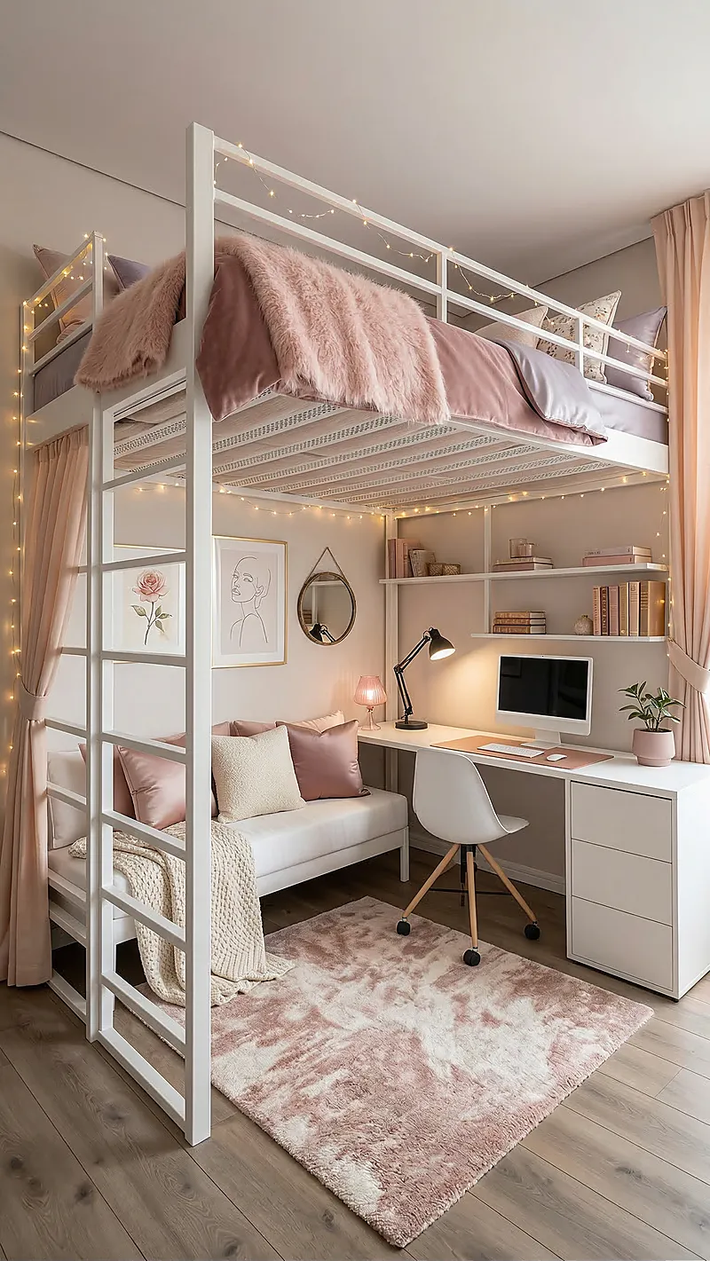 Кровать-чердак Регент — Girls