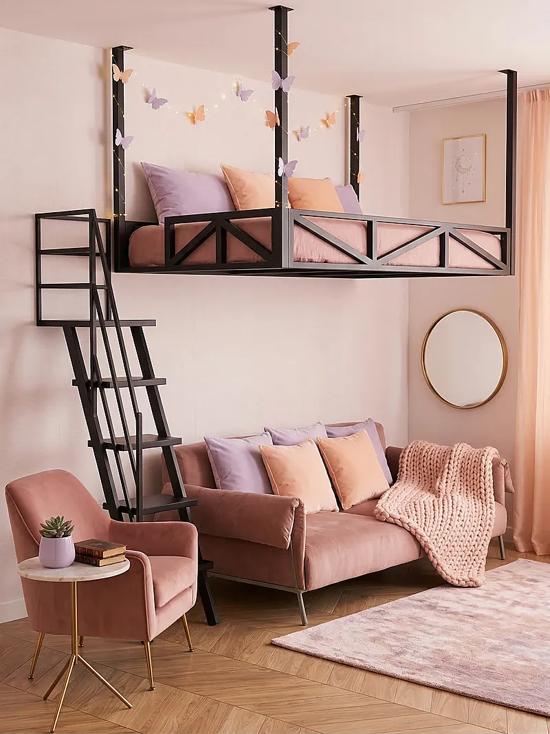 Кровать-чердак Балкон — Girls