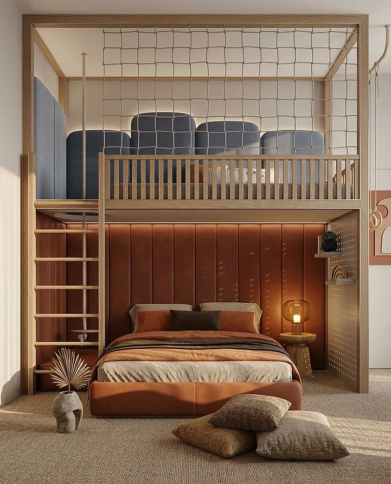 Кровать-чердак Пьедестал — Eco Warm