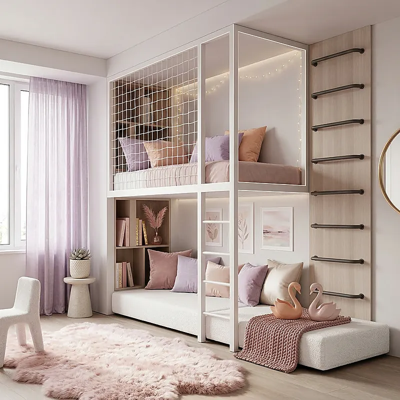 Кровать-чердак Мансарда — Girls