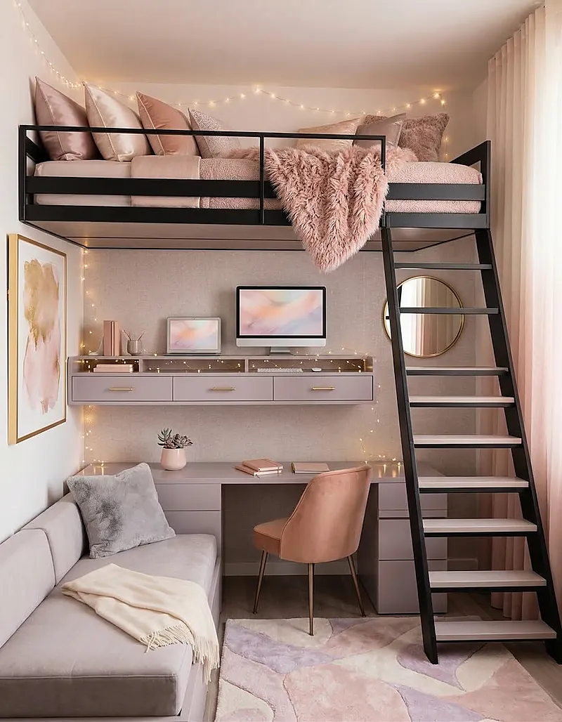 Кровать-чердак Литейный — Girls