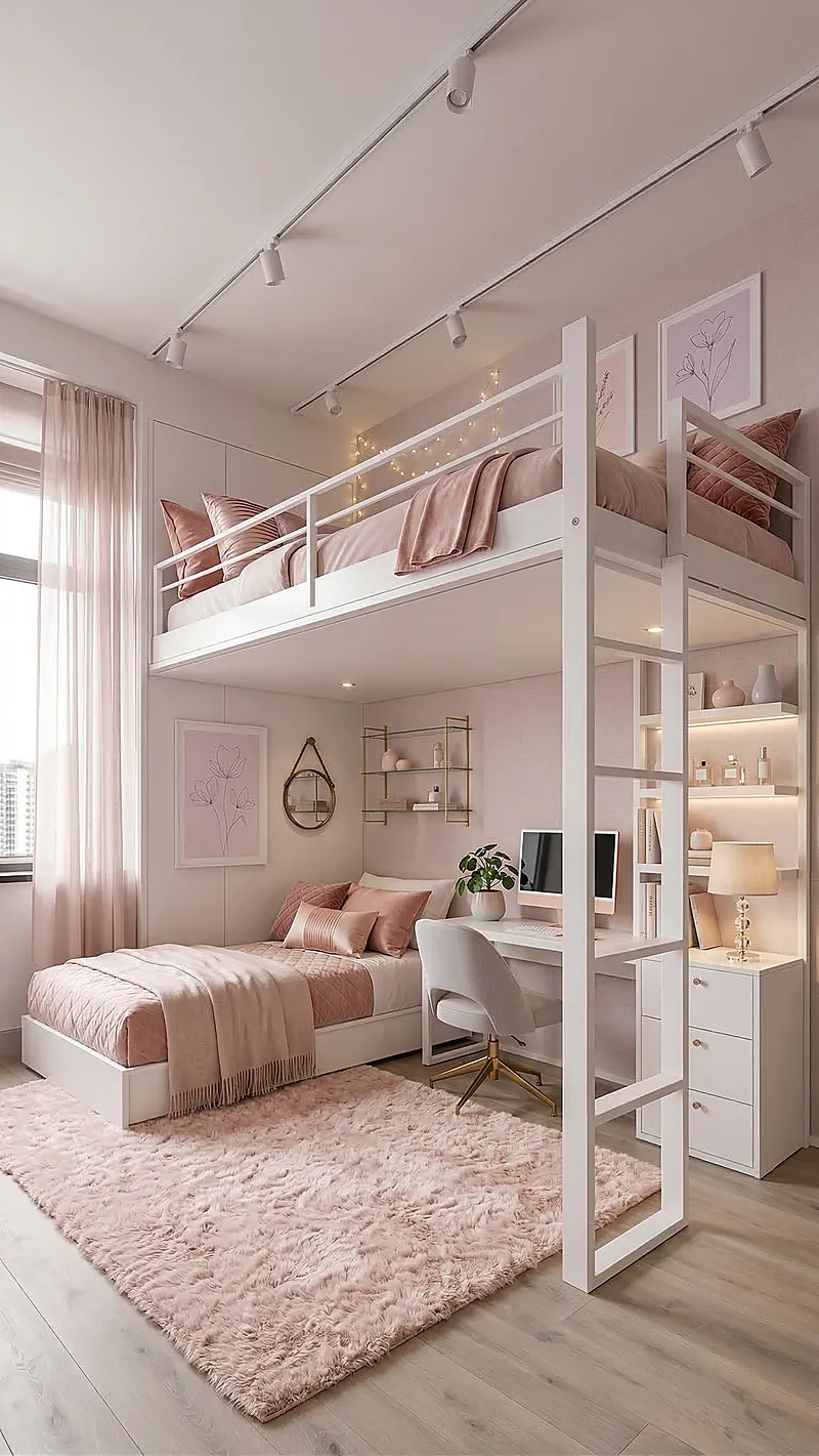 Кровать-чердак Клёпка — Girls