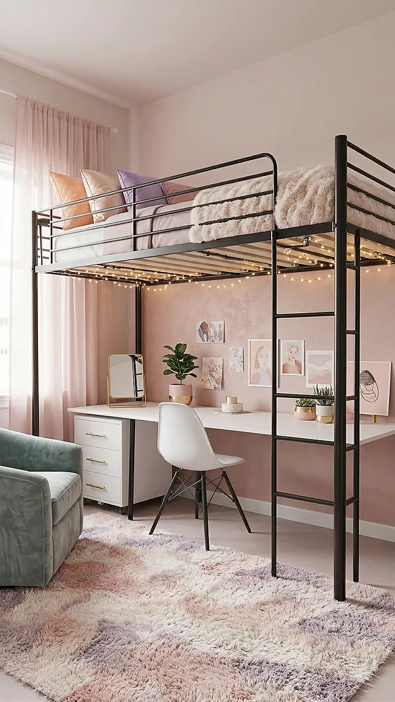 Кровать-чердак Базис — Girls