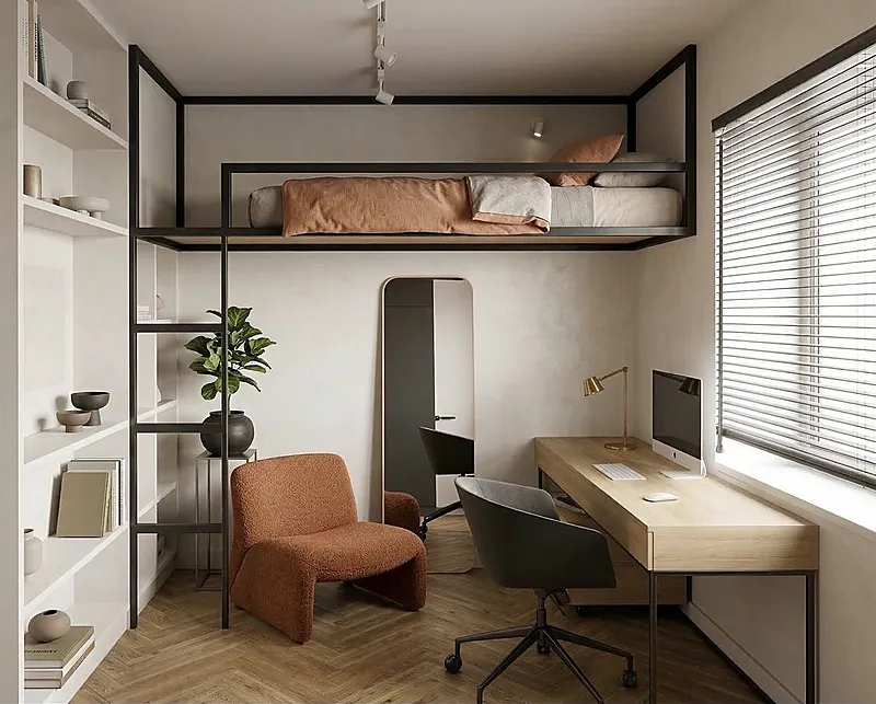 Кровать-чердак Линия — Eco Warm