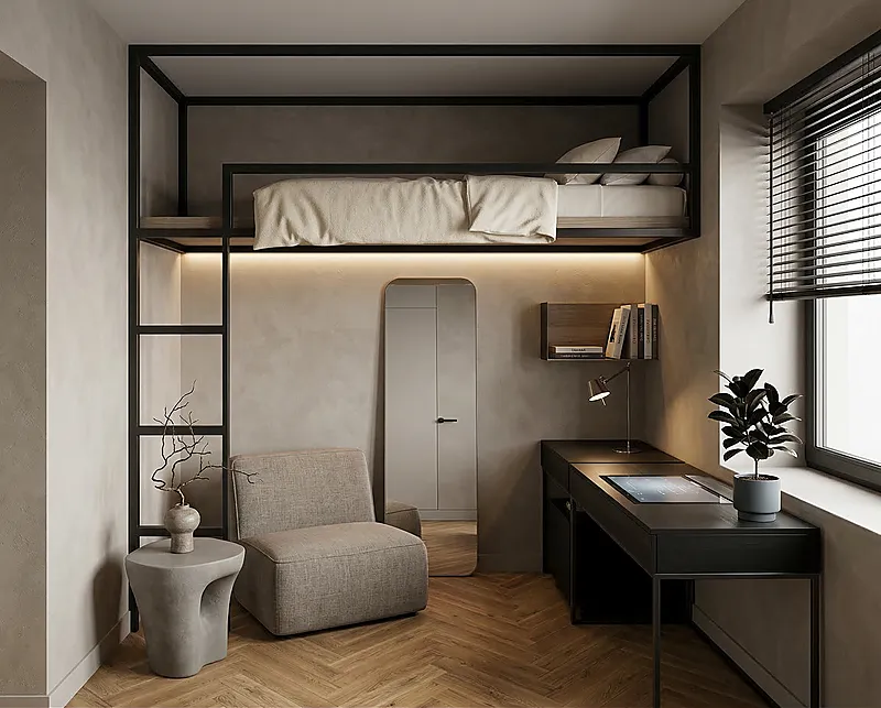 Кровать-чердак Линия — Unisex