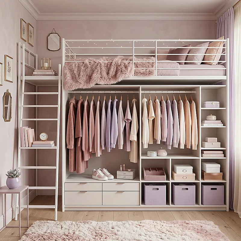 Кровать-чердак Редут — Girls