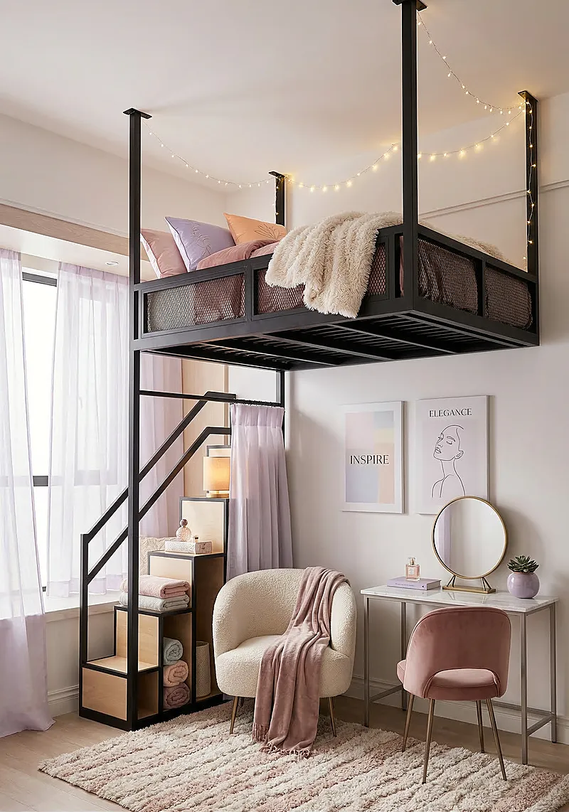 Кровать-чердак Трос — Girls