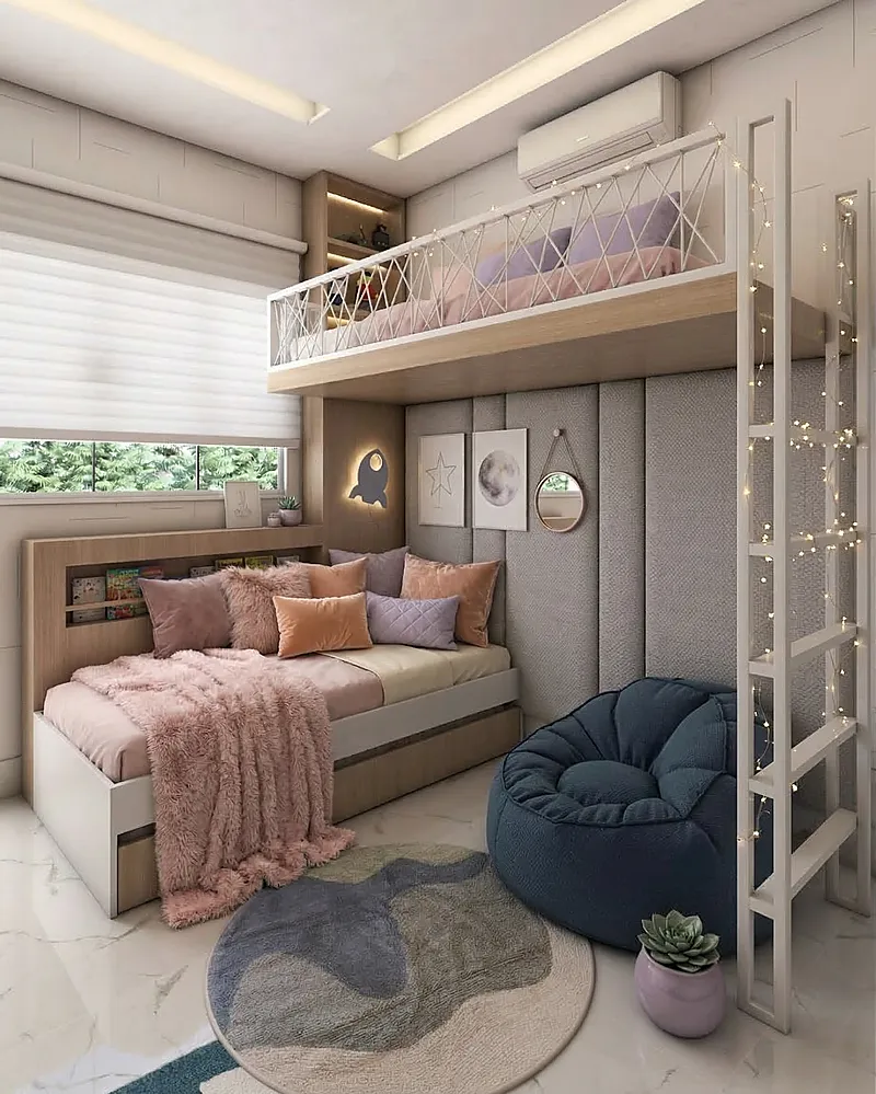 Кровать-чердак Верфь — Girls