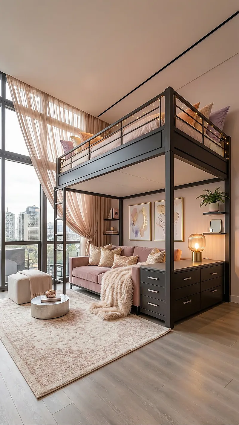 Кровать-чердак Монарх — Girls