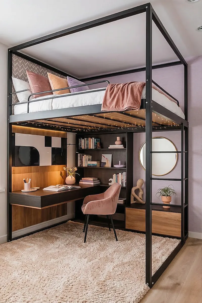 Кровать-чердак Канцлер — Girls