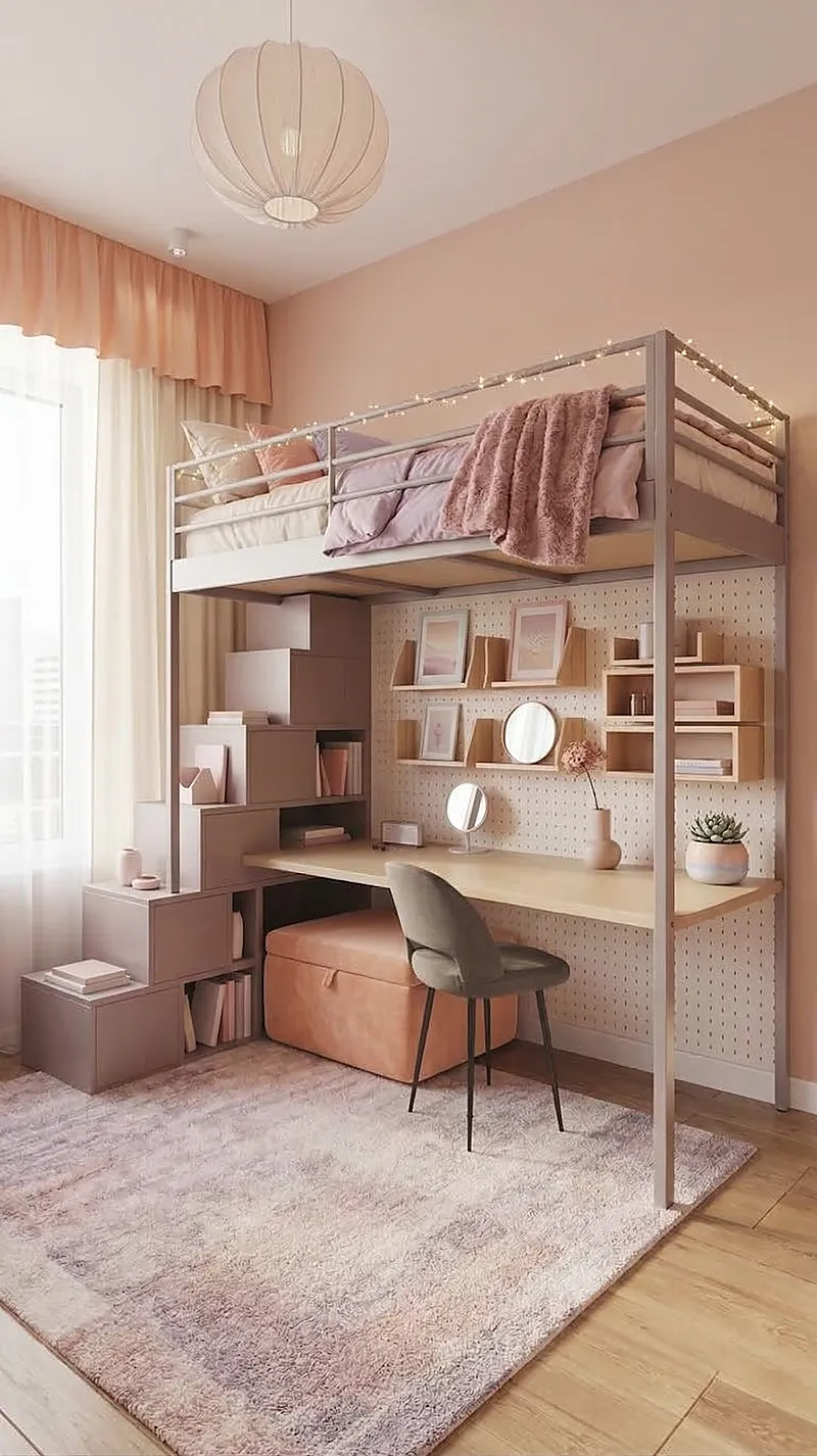 Кровать-чердак Рельс — Girls