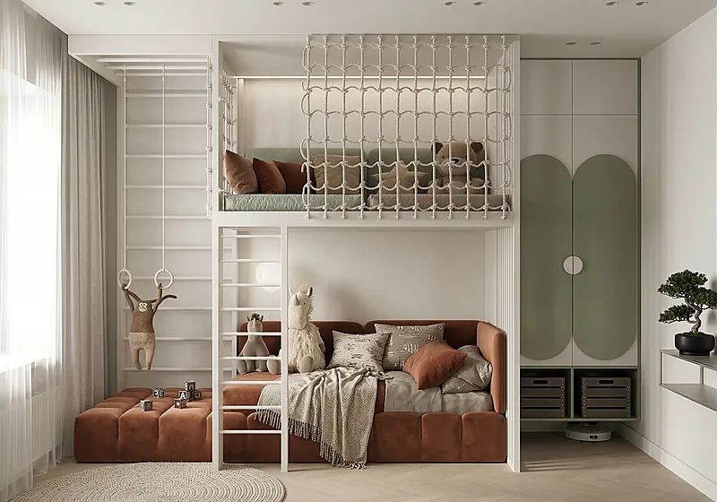 Кровать-чердак Ракета — Eco Warm