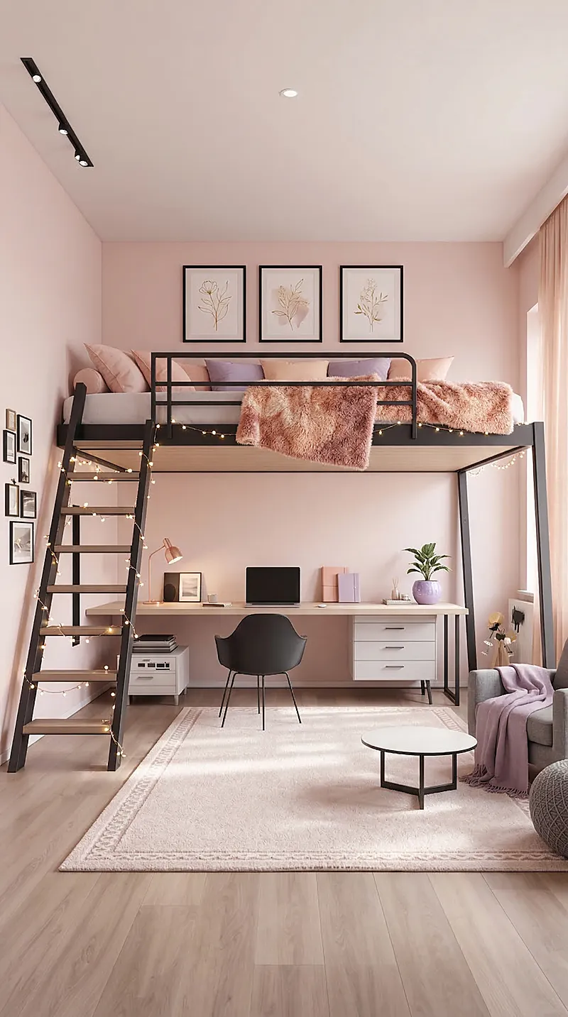 Кровать-чердак Мачта — Girls