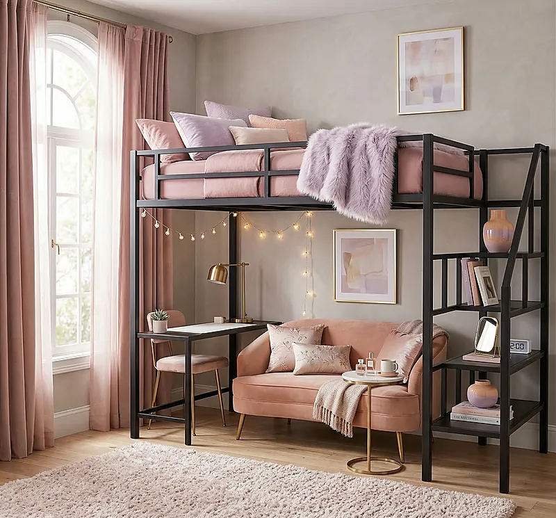 Кровать-чердак Кузня-2 — Girls