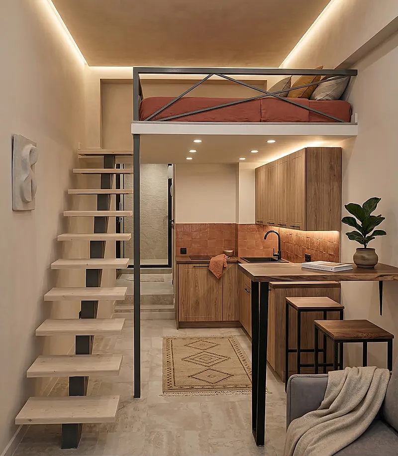 Кровать-чердак Пьедестал-2 — Eco Warm