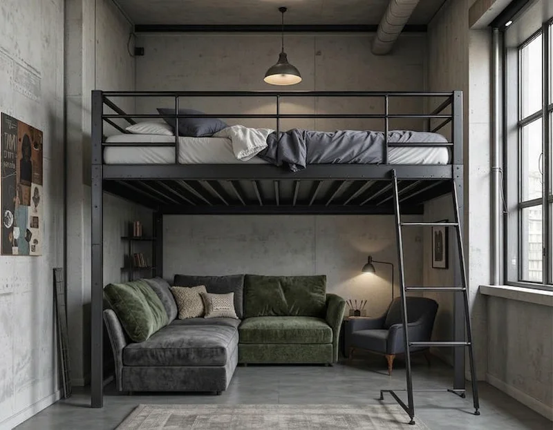 Кровать-чердак Сталь — maket