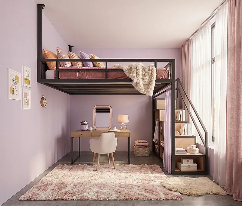 Кровать-чердак Депо-2 — Girls