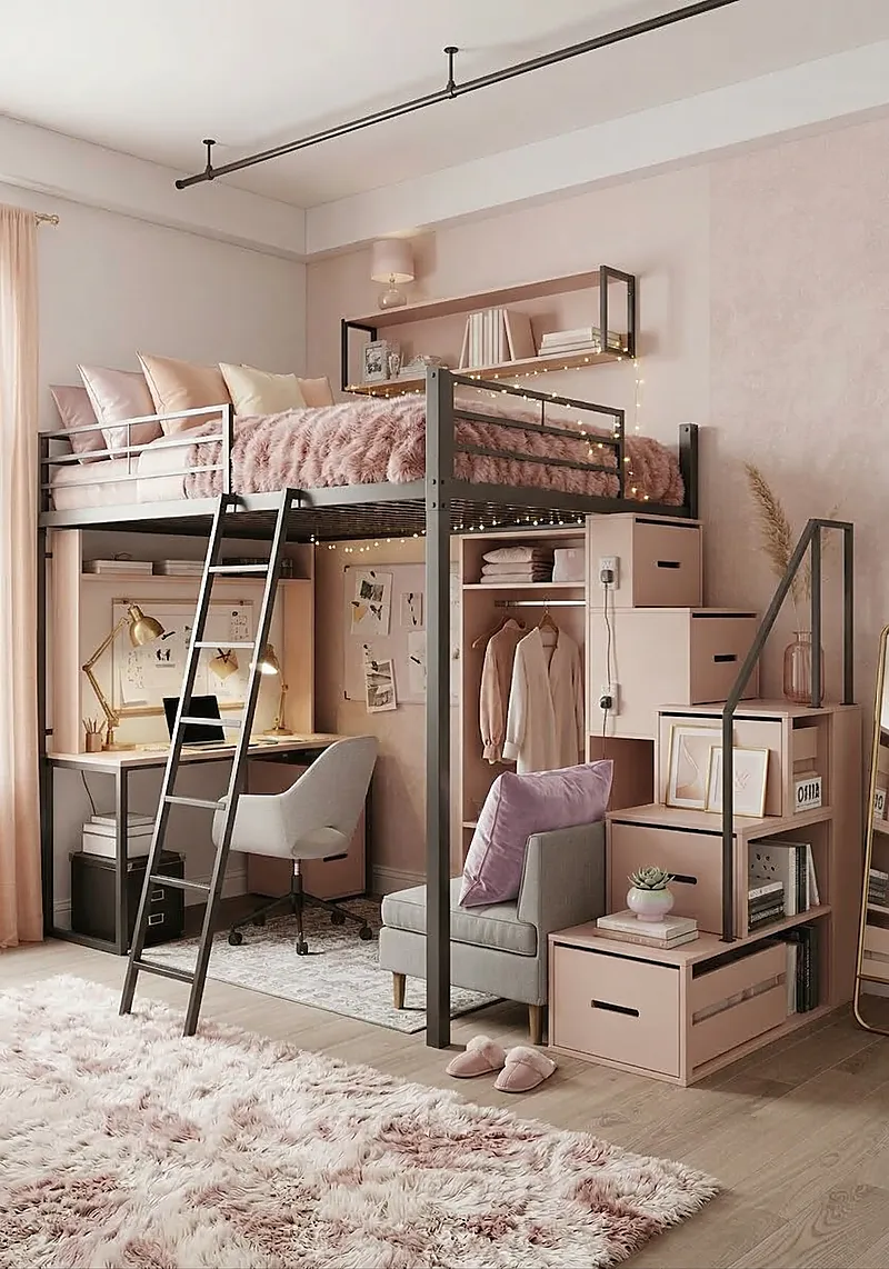 Кровать-чердак Тауэр — Girls